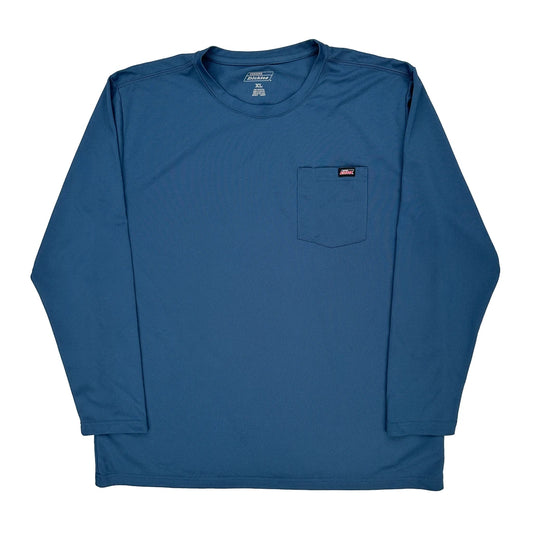 Dickies Long Sleeve T-Shirt - XL Blue Polyester