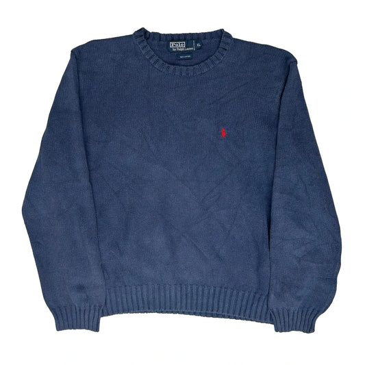 Vintage Polo By Ralph Lauren Jumper - XL Navy Cotton