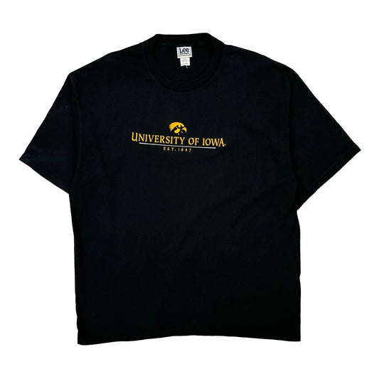 University Of Iowa Lee Sport College T-Shirt - 2XL Black Cotton