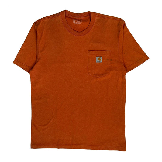 Carhartt T-Shirt - Small Orange Cotton