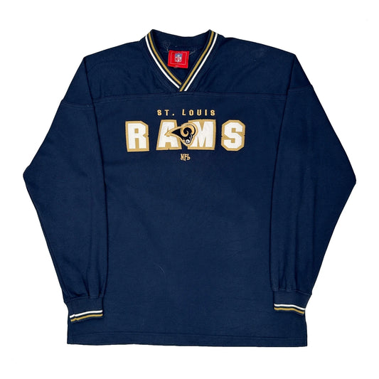 St. Louis Rams Nfl Long Sleeve T-Shirt - Large Navy Cotton