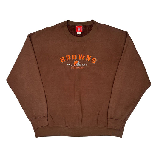 Cleveland Browns Nfl Sweatshirt - 2XL Brown Cotton Blend