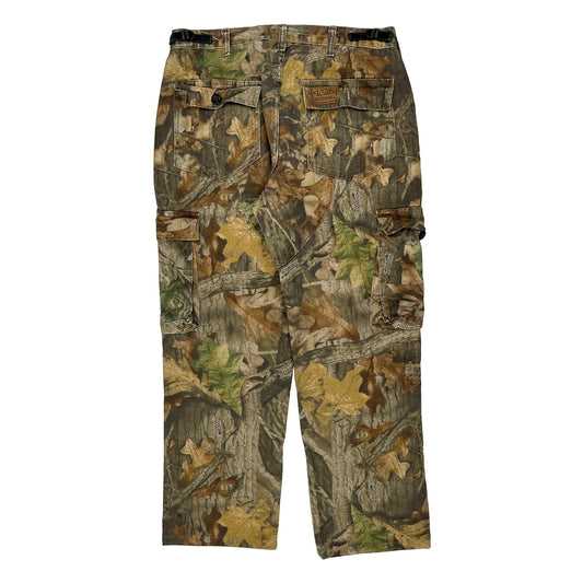 Vintage Unbranded Camo Cargo Trousers - 32W 28L Green Cotton
