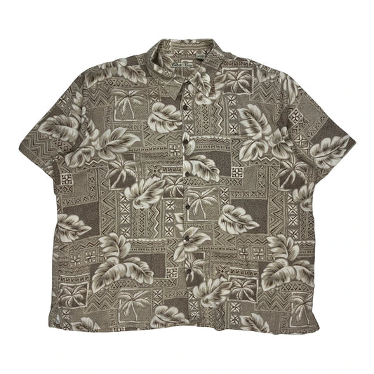 Batik Bay Floral Hawaiian Shirt - 2XL Brown Viscose