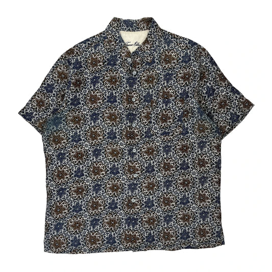 Tasso Elba Floral Hawaiian Shirt - Large Multicoloured Linen