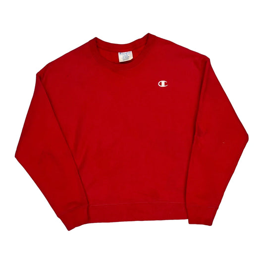 Reverse Weave Champion Sweatshirt - Large Red Cotton