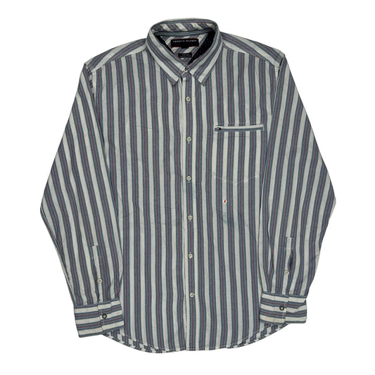 Tommy Hilfiger Striped Shirt - Large Blue Cotton