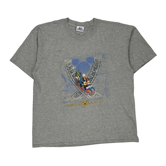 California Screamin' Disney T-Shirt - Large Grey Cotton