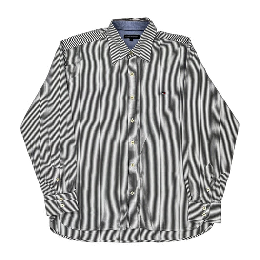 Tommy Hilfiger Striped Shirt - Large Black & White Cotton