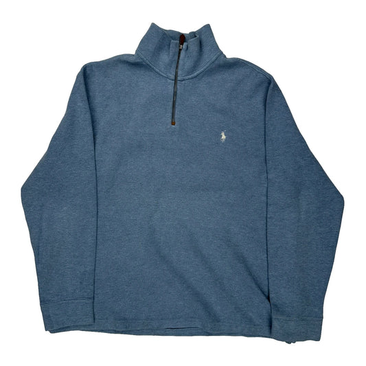 Polo By Ralph Lauren 1/4 Zip - XL Blue Cotton