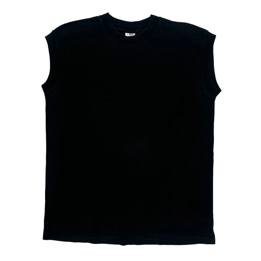 Fruit Of The Loom Single Stitch Vest - Large Black Cotton