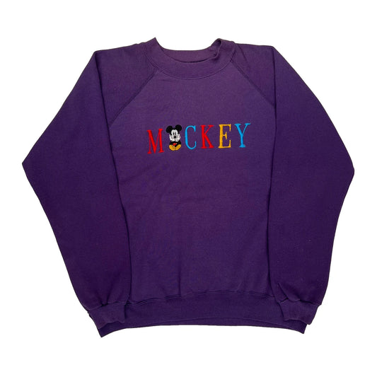 Vintage Mickey Mouse Hanes Cartoon Sweatshirt - XL Purple Cotton