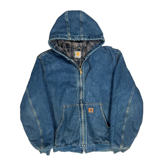 Blanket Lined Carhartt J139 Jacket - Large Blue Denim