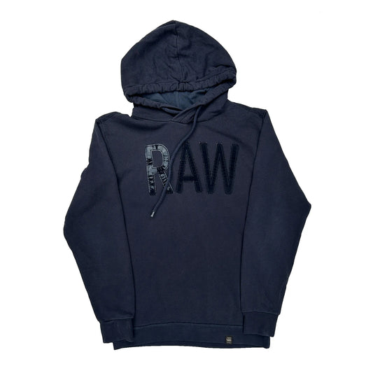 G-Star Spellout Hoodie - Medium Navy Cotton