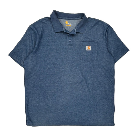 Carhartt Polo Shirt - XL Blue Cotton