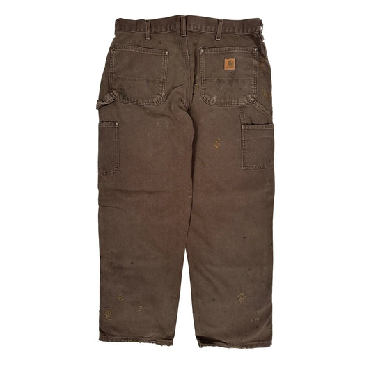 Carhartt Double Knee Carpenter Trousers - 36W 30L Brown Cotton
