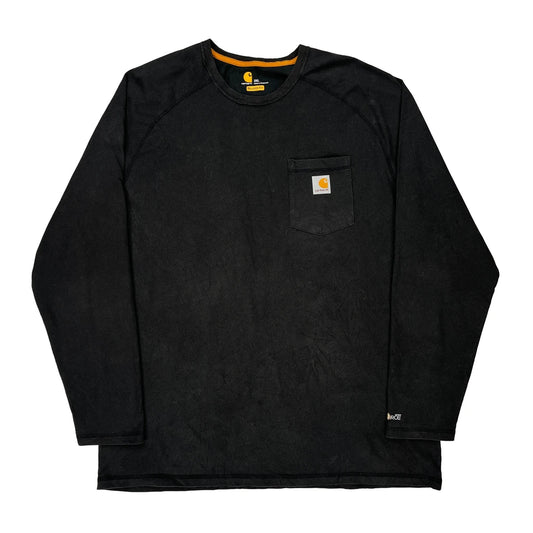 Carhartt Long Sleeve T-Shirt - 2XL Black Cotton