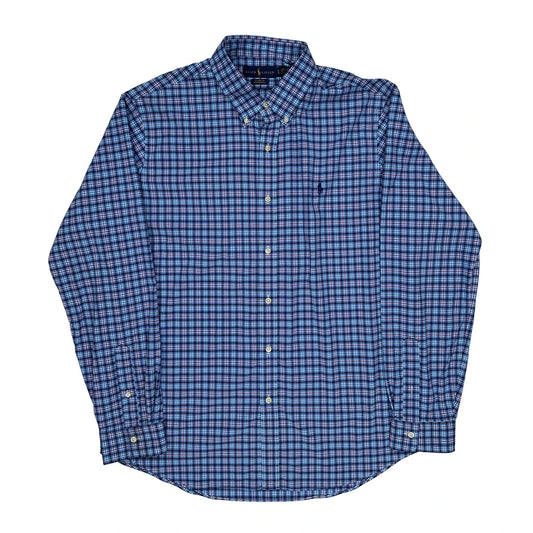 Ralph Lauren Checked Shirt - XL Blue Cotton