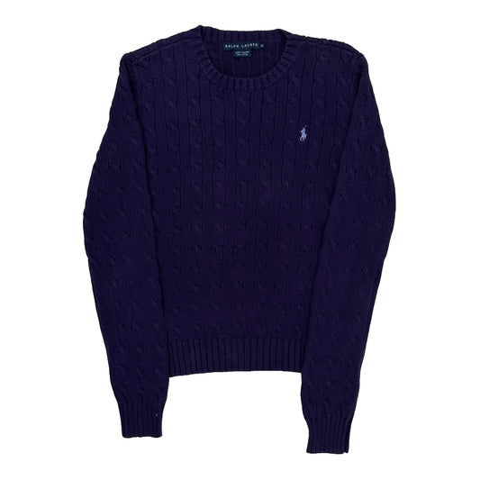 Vintage Ralph Lauren Cable Knit Sweater - Medium Purple Cotton