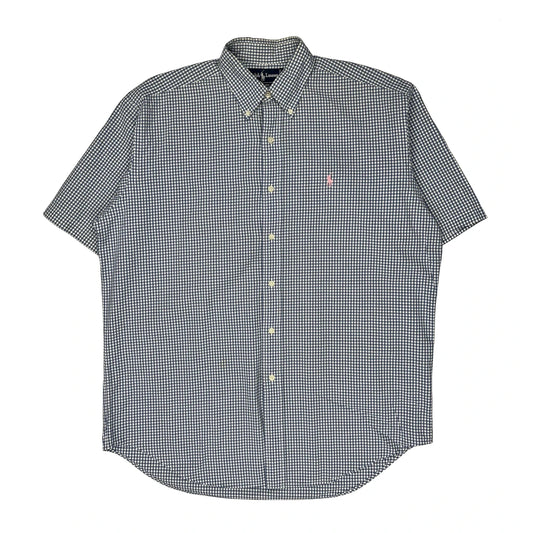 Blake Ralph Lauren Checked Short Sleeve Shirt - Medium Blue Cotton