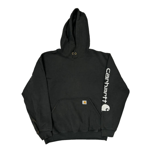 Carhartt Spellout Hoodie - Medium Black Cotton