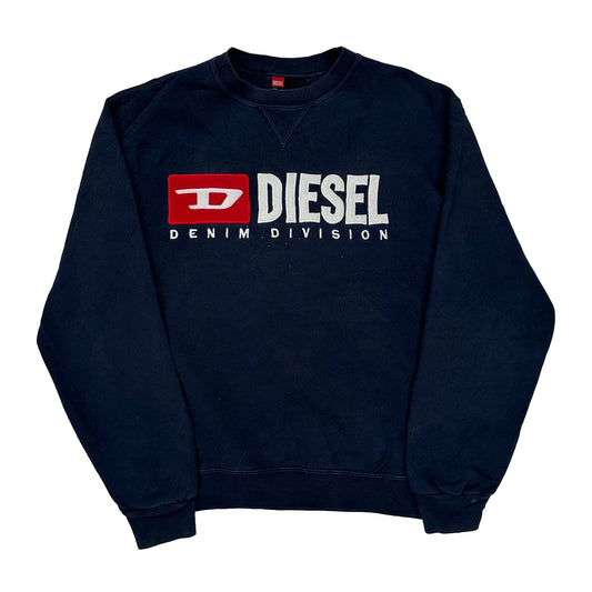 Diesel Spellout Sweatshirt - Large Navy Cotton Blend