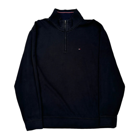 Tommy Hilfiger 1/4 Zip - 2XL Black Cotton