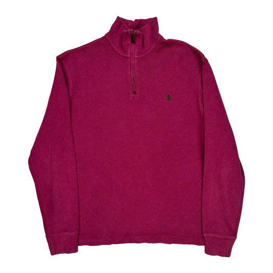Polo By Ralph Lauren 1/4 Zip - Medium Red Cotton
