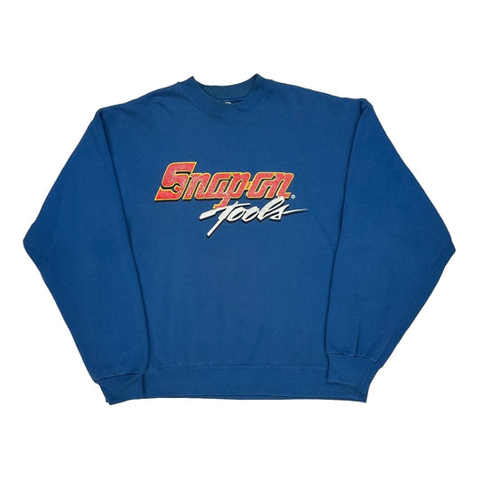 Tools Hanes Spellout Sweatshirt - XL Blue Cotton Blend