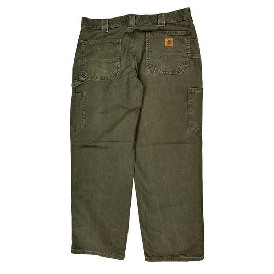 Carhartt Carpenter Trousers - 34W 30L Green Cotton