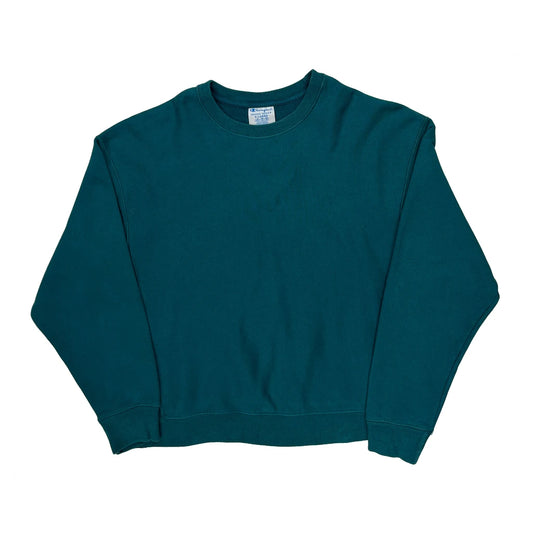 Vintage Reverse Weave Champion Sweatshirt - XL Green Cotton