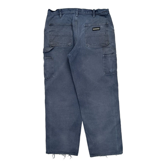 Dakota Grizzly Double Knee Carpenter Trousers - 34W 30L Blue Cotton