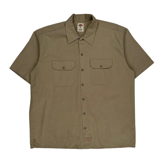 Dickies Short Sleeve Shirt - XL Khaki Cotton
