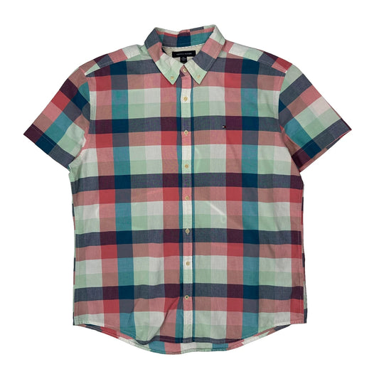 Tommy Hilfiger Checked Short Sleeve Shirt - 2XL Multicoloured Cotton