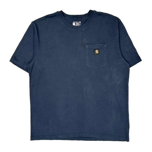 Carhartt T-Shirt - Large Navy Cotton