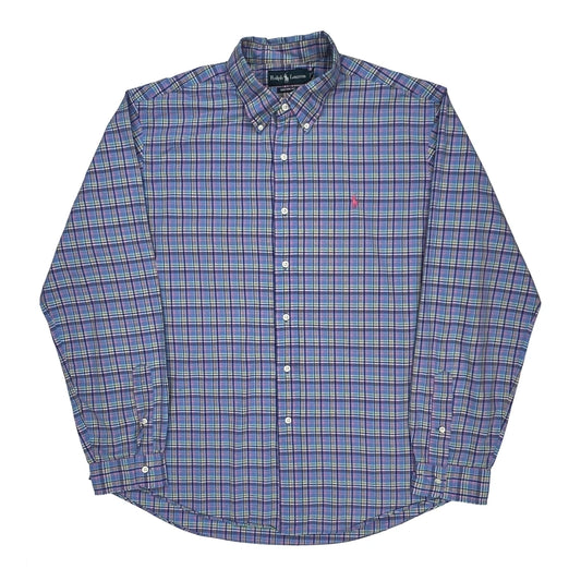 Vintage Ralph Lauren Checked Shirt - XL Blue Cotton