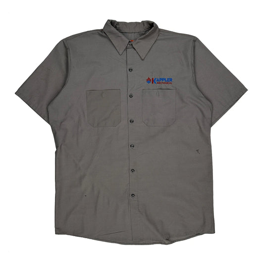 Red Kap Short Sleeve Shirt - Large Grey Polyester Blend
