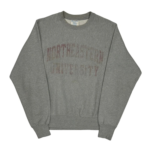 Reverse Weave Champion College Sweatshirt - Small Grey Cotton