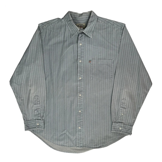 Ralph Lauren Striped Shirt - Large Grey Cotton