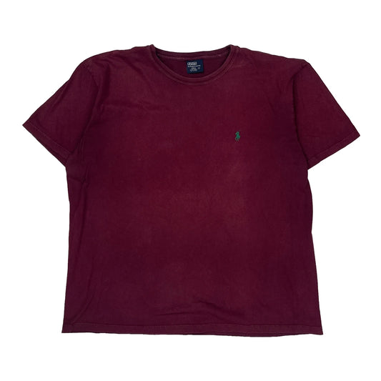 Vintage Polo By Ralph Lauren T-Shirt - Large Burgundy Cotton