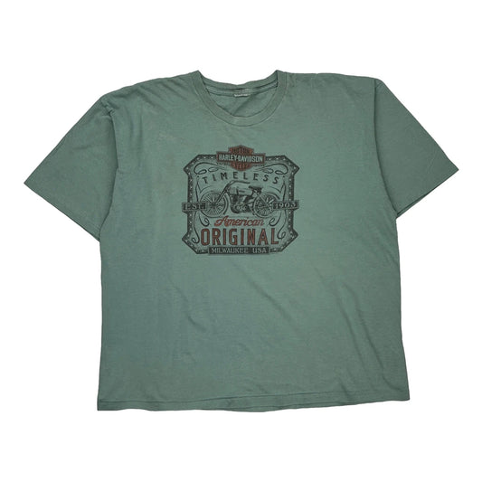 Sturgis Harley Davidson Graphic T-Shirt - 2XL Green Cotton