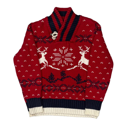 Age 5 Tommy Hilfiger Christmas Jumper - XS Red Knitted