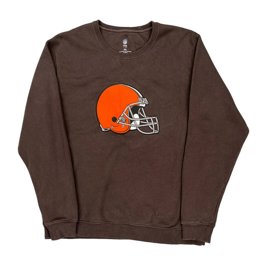 Cleveland Browns N.F.L. Pro Line Sweatshirt - 2XL Brown Cotton Blend