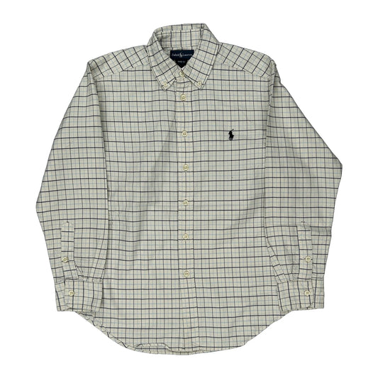 Age 10-12 Ralph Lauren Checked Shirt - Medium Cream Cotton