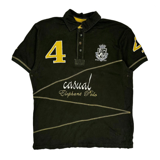 Elephant Polo Angelo Litrico Graphic Polo Shirt - Medium Black Cotton
