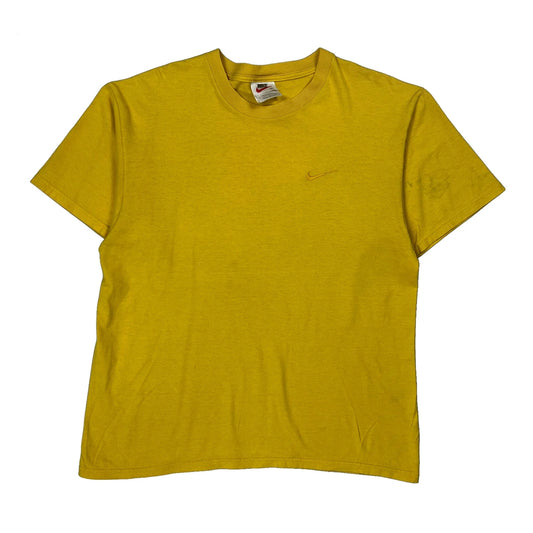 Vintage Nike T-Shirt - Medium Yellow Cotton