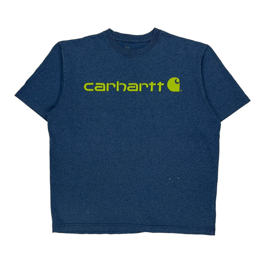 Carhartt Graphic T-Shirt - Large Blue Cotton