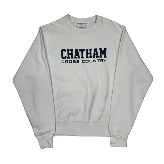 Reverse Weave Champion College Sweatshirt - Small White Cotton
