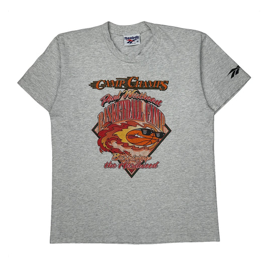 Basketball Camp Reebok Single Stitch T-Shirt - Medium Grey Cotton