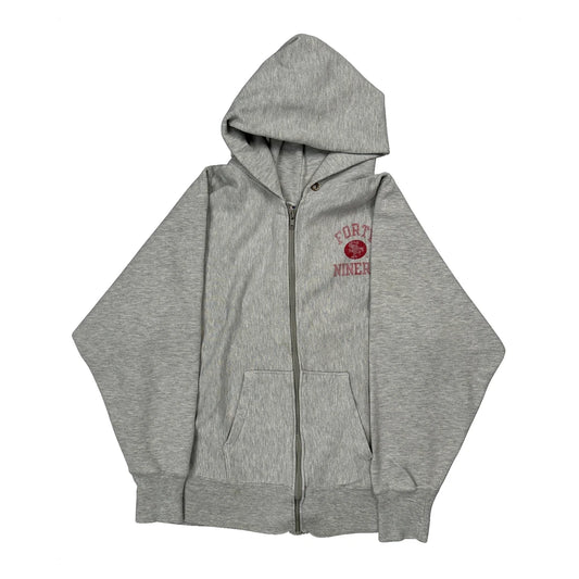 Reverse Weave Forty Niners Champion College Hoodie - Large Grey Cotton